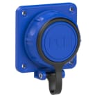 PC ELECTRIC - Schutzkontakt-Anbausteckdose 75x75 nat Shutter Deckelband IP66/68 (blau)