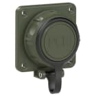 PC ELECTRIC - Schutzkontakt-Anbausteckdose 75x75 nat Shutter Deckelband IP66/68 (bronzegrün)