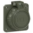 PC ELECTRIC - Schutzkontakt-Anbausteckdose 75x75 fb Shutter Klappdeckel IP66/68 (bronzegrün)