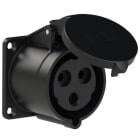 PC ELECTRIC - CEE-Anbausteckdose gerade (70x70mm) 32A 3p 6h IP44/IP54 TT schwarz