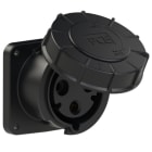 PC ELECTRIC - CEE-Anbausteckdose gerade (100x100) 63A 3p 6h IP67 POWER TWIST schwarz