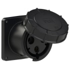 PC ELECTRIC - CEE-Anbausteckdose gerade (120x120) 125A 3p 6h IP67 POWER TWIST schwarz