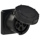 PC ELECTRIC - CEE-Anbausteckdose gerade (120x120) 125A 5p 6h IP67 POWER TWIST schwarz