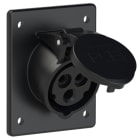 PC ELECTRIC - CEE-Anbausteckdose schräg (80x97mm) 16A 3p 6h IP44/IP54 TT schwarz