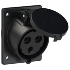 PC ELECTRIC - CEE-Anbausteckdose schräg (80x97mm) 32A 3p 6h IP44/IP54 TT schwarz