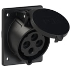 PC ELECTRIC - CEE-Anbausteckdose schräg (80x97mm) 32A 4p 6h IP44/IP54 schwarz