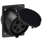 PC ELECTRIC - CEE-Anbausteckdose schräg (80x97mm) 32A 5p 6h IP44/IP54 schwarz