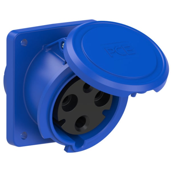 PC ELECTRIC - CEE-Anbausteckdose schräg (100x107) 63A 3p 6h IP44 POWER TWIST