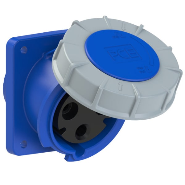 PC ELECTRIC - CEE-Anbausteckdose schräg (100x107) 63A 3p 6h IP67 POWER TWIST