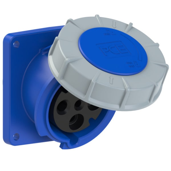 PC ELECTRIC - CEE-Anbausteckdose schräg (106x110) 63A 4p 9h IP67 POWER TWIST