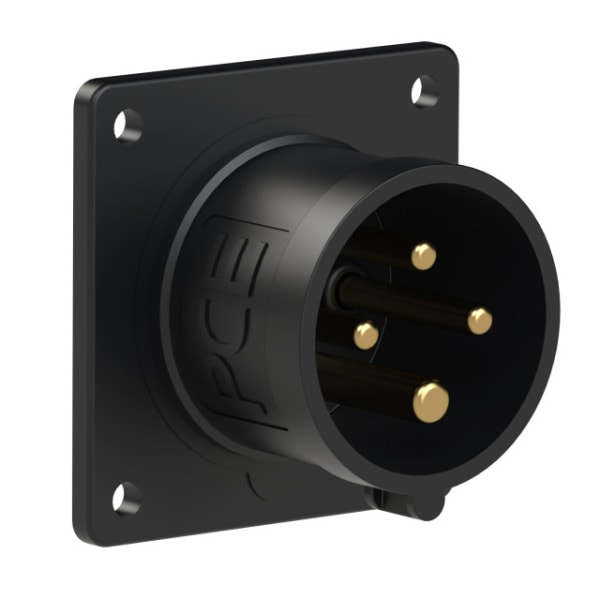 PC ELECTRIC - CEE-Anbaugerätestecker 70x70 gerade 16A 4p 6h IP44 schwarz