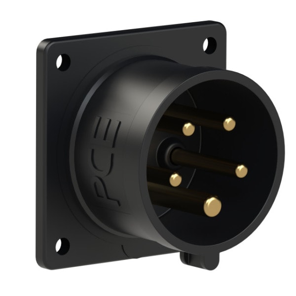 PC ELECTRIC - CEE-Anbaugerätestecker 70x70 gerade 16A 5p 6h IP44 TT schwarz