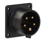 PC ELECTRIC - CEE-Anbaugerätestecker 70x70 gerade 16A 5p 6h IP44 TT schwarz