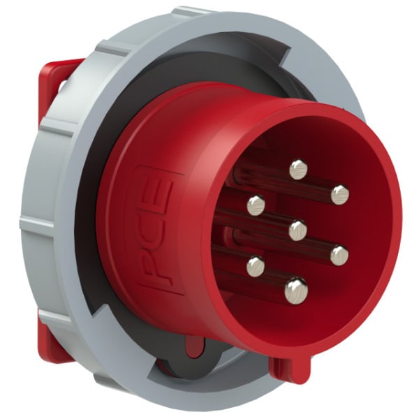 PC ELECTRIC - CEE-Anbaugerätestecker gerade (75x75mm) 32A 7p 6h IP66/IP67