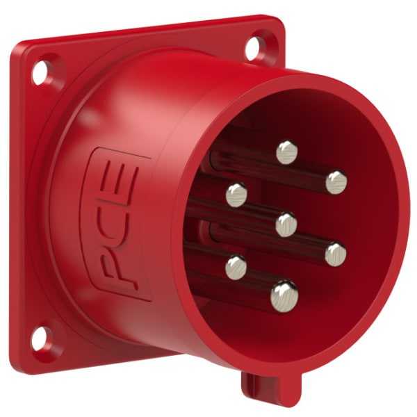PC ELECTRIC - CEE-Anbaugerätestecker gerade (70x70mm) 32A 7p 6h IP44/IP54