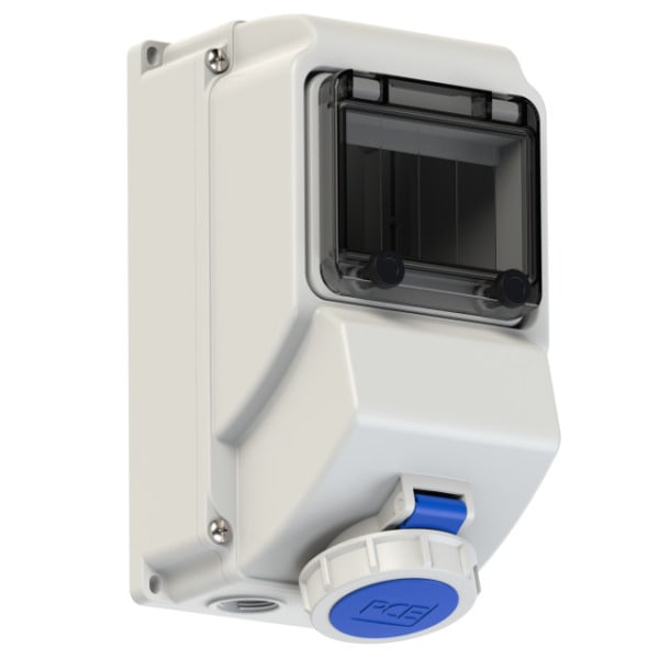 PC ELECTRIC - CEE-Wandsteckdose mit Fenster 16A 3p 6h IP67