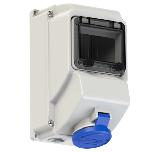 PC ELECTRIC - CEE-Wandsteckdose mit Fenster 16A 4p 9h IP44