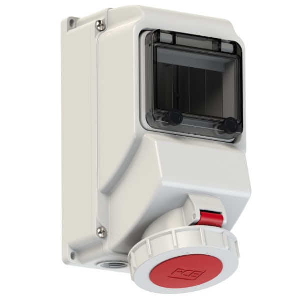 PC ELECTRIC - CEE-Wandsteckdose mit Fenster 32A 5p 6h IP67