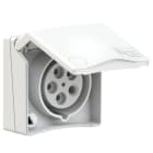 PC ELECTRIC - CEE-Anbausteckdose Design 16A 5p 4h IP44 (weiß)