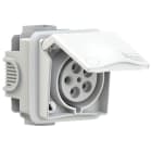 PC ELECTRIC - CEE-Unterputzsteckdose inkl. UP-Dose Design 32A 5p 9h IP44 (weiß)