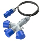 PC ELECTRIC - CEE Mehrfachsteckdose 16A 3p 6h mit Kabel und Stecker IP44
