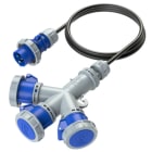 PC ELECTRIC - CEE Mehrfachsteckdose 16A 3p 6h mit Kabel und Stecker IP67