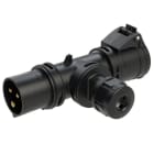 PC ELECTRIC - CEE Stecker 16A 3p mit Kupplung und Kabelauslass IP44 (T-Connect) schwarz