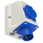 PC ELECTRIC - CEE-Wandgerätestecker 16A 3p 6h IP44 mit Schutzkontaktsteckdose