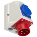 PC ELECTRIC - CEE-Wandgerätestecker 16A 5p 6h IP44 mit Schutzkontaktsteckdose