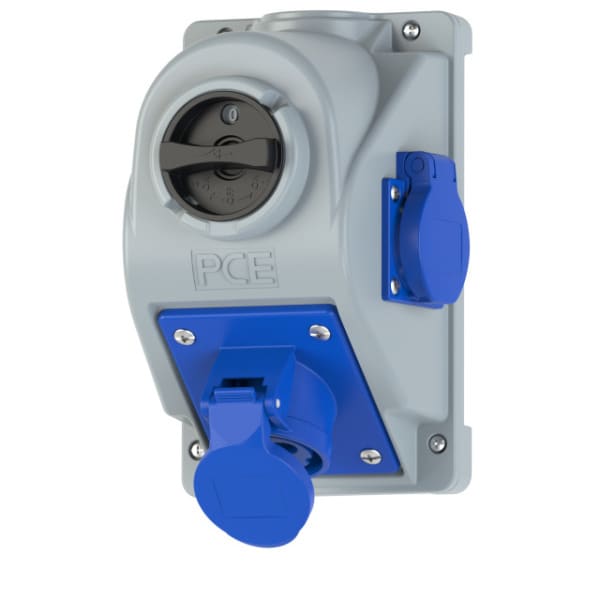 PC ELECTRIC - CEE-Wandsteckdose COMBO-POL 16A 3p 6h IP44