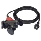 PC ELECTRIC - Verlängerungsleitung 1,5m H07RN-F 3G1,5 schwarz SK-Stecker/3-fach Kupplung