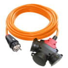 PC ELECTRIC - Verlängerungsleitung 5m H07BQ-F 3G2,5 orange PUR SK-Stecker/3-fach Kupplung