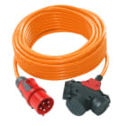 PC ELECTRIC - Verlängerungsleitung 5m H07BQ-F 5G2,5 orange PUR Stecker CEE16/3-fach Kupplung