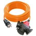 PC ELECTRIC - Verlängerungsleitung 25m H07BQ-F 3G1,5 orange PUR SK-Stecker/3-fach Kupplung