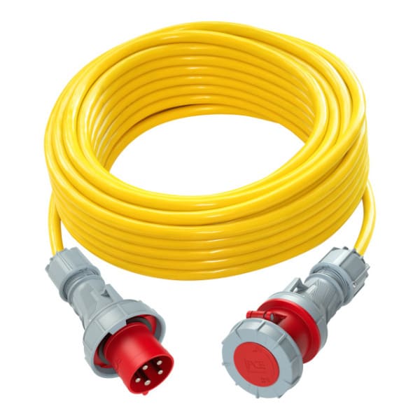 PC ELECTRIC - Verlängerungsleitung 50m N07V3V3-F 5G16 gelb K35 Stecker CEE63/Kupplung CEE63
