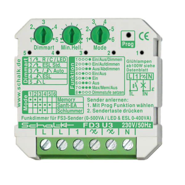 SCHALK - Funk-Universal-Dimmer 230V AC (UP), Fx3smart, auch f. LED