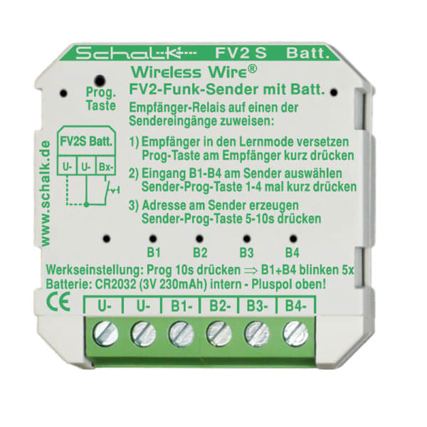 SCHALK - Funk-Sender mit 4 Eingängen, 3V DC (Batterie) (UP)