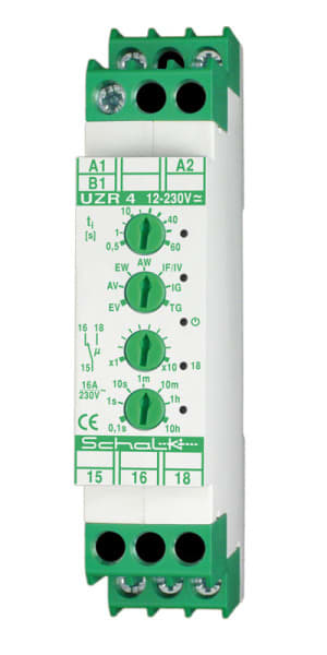 SCHALK - Multifunktions-Zeitrelais 12-230V UC, 1 Wechsler pf 16A