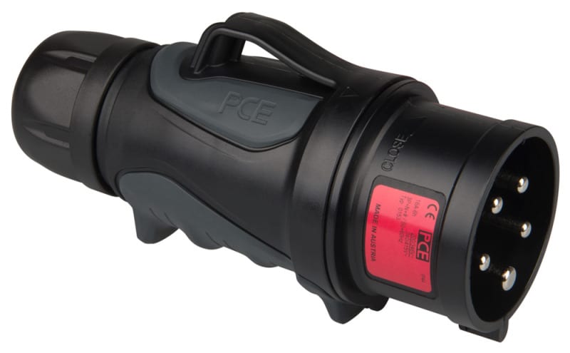 PC ELECTRIC - CEE-Stecker 16A 5p 6h schwarz GRIP