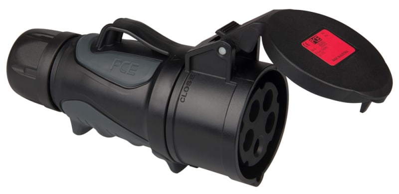 PC ELECTRIC - CEE-Kupplung 16A 5p 6h schwarz GRIP