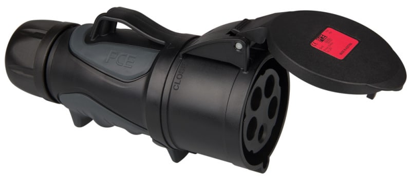 PC ELECTRIC - CEE-Kupplung 32A 5p 6h schwarz GRIP