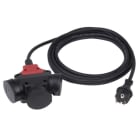 PC ELECTRIC - Verlängerungsleitung 1,5m H07RN-F 3G1,5 schwarz SK-Stecker/3-fach Kupplung