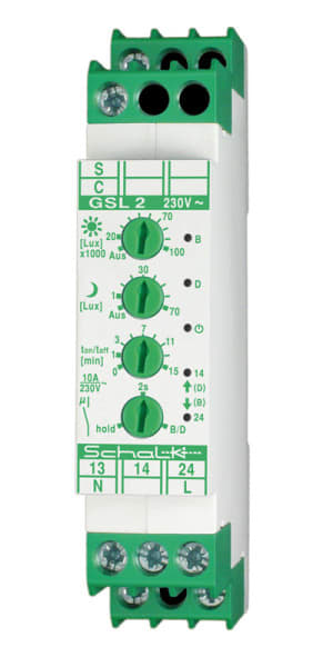 SCHALK - Grenzwertschalter für Licht (Beschattung/Dämmerung) 230V AC, 2 Schließer 10A pf