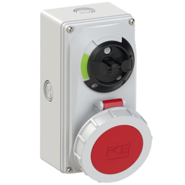 PC ELECTRIC - CEE-Steckdose abschaltbar kompakt 32A 4p 6h IP66/IP67 Knock Out