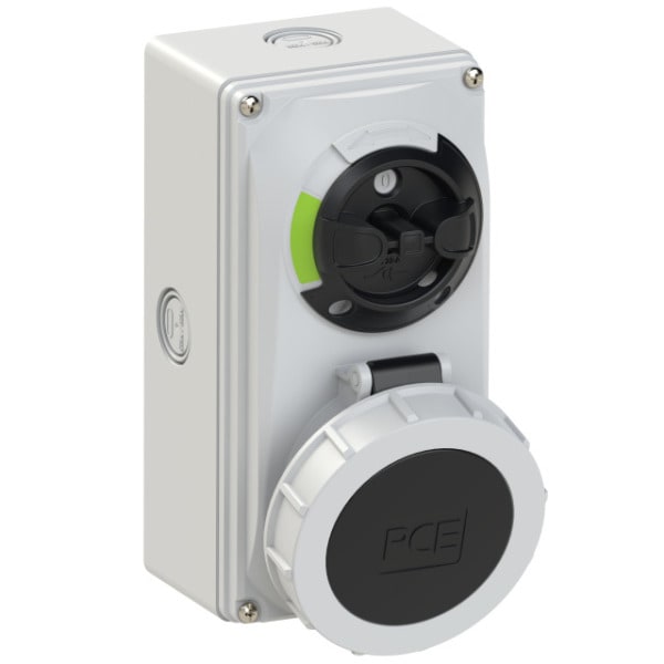 PC ELECTRIC - CEE-Steckdose abschaltbar kompakt 32A 4p 7h IP66/IP67 Knock Out
