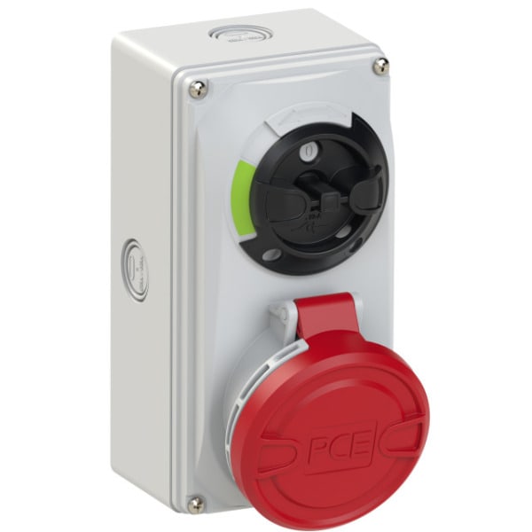 PC ELECTRIC - CEE-Steckdose abschaltbar kompakt 32A 4p 6h IP44/IP54 Knock Out