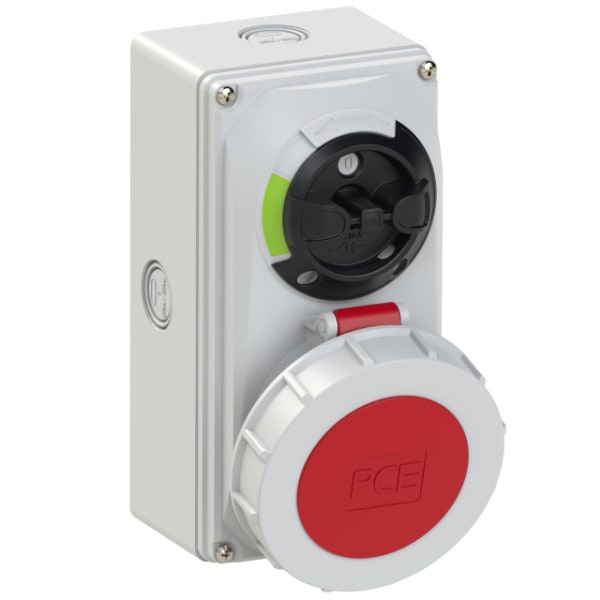PC ELECTRIC - CEE-Steckdose abschaltbar kompakt 32A 5p 6h IP66/IP67 Knock Out