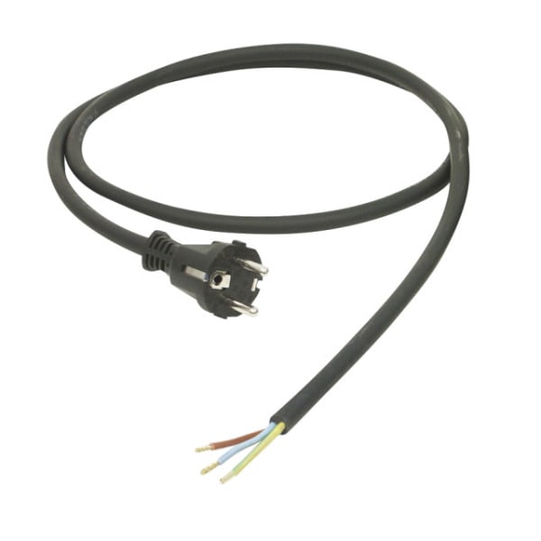 PC ELECTRIC - Geräte Anschlussleitung 5m H07RN-F 3G1,5 schwarz mit Schutzkontaktstecker