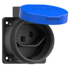 PC ELECTRIC - Schutzkontaktsteckdose Schweizer Standard T23 16A IP55 (blau)