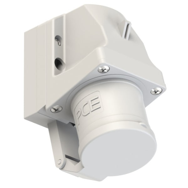PC ELECTRIC - CEE-Wandgerätestecker 32A 3p 1h IP44 mit Deckel